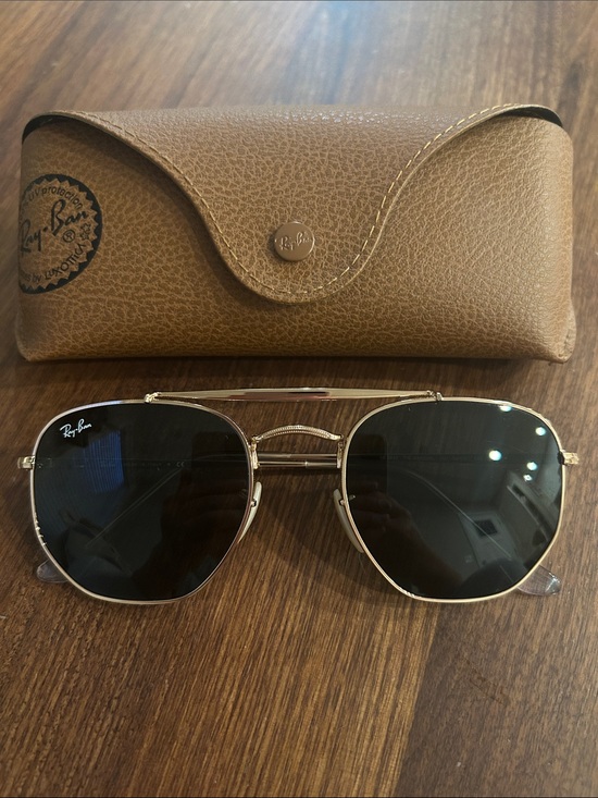 Ray-Ban Accessories - Ray-Ban Gold Frame Sunglasses with Black Lenses